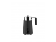 Plissé Multi-function induction milk frother in thermoplastic resin, black. Jug in 18/10 stainless steel. European plug. 600 W