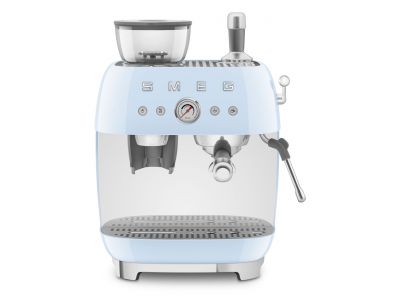 Espresso koffiemachine met geïntegreerde molen - pastelblauw