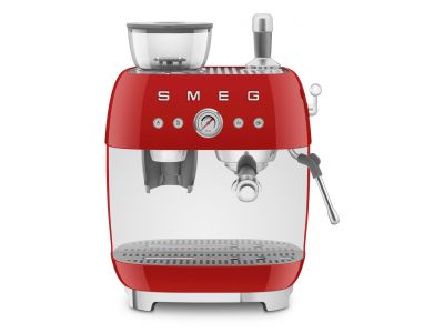Espresso koffiemachine met geïntegreerde molen - rood