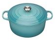 Gietijzeren Ronde cocotte 24cm 4,2L Caribbean Blue