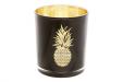 Theelichthouder Ananas Zwart-goud 8.5x10 Cm