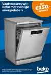 Beko Vaatwassers: Tot €150 cashback