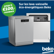 Beko lave-vaisselle: Jusqu'à 100€ cashback