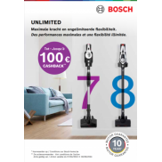 Bosch aspirateur balai Unlimited: Jusqu'à €100 cashback