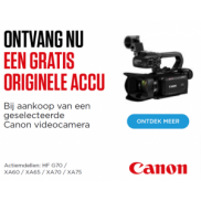 Canon Videocamera: Originele accu gratis