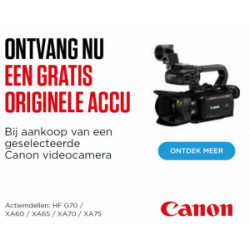 Canon Videocamera: Originele accu gratis