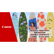 Canon Fêtez le printemps: promotion double cashback