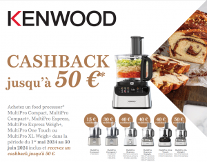 Kenwood Foodprocessor: Jusqu'à €50 cashback
