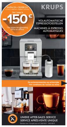 Krups Espresso fully automatic: Jusqu'à €150 cashback