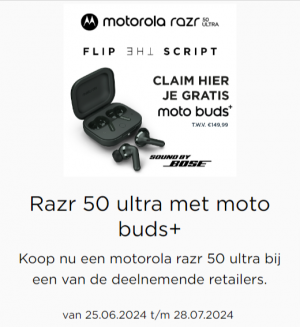 Motorola Razr 50 ultra: gratis Moto buds+ t.w.v. €149.99