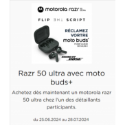Motorola Razr 50 ultra: Moto buds+ d'une valeur de 149.99€ gratuite