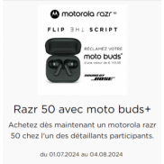 Motorola Razr 50 ultra: Moto buds+ d'une valeur de 149.99€ gratuite