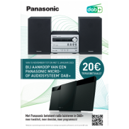 Panasonic Audiosysteem: €20 terugbetaald