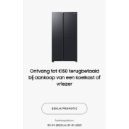 Samsung Koeling en inbouwapparatuur: Tot €150 cashback