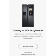 Samsung Koeling/inbouwtoestel:  Tot €200 cashback