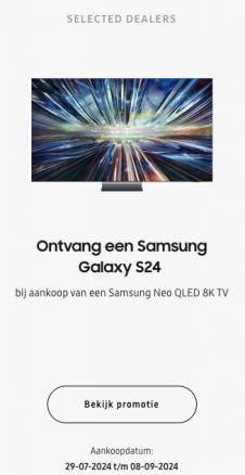 Samsung Neo QLed 8K TV: Galaxy S24 gratis