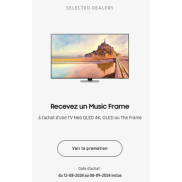 Samsung QLed 4K, Oled ou The Frame: Music Frame gratuit