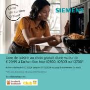 Siemens four iQ300, iQ500 ou iQ700: Livre de cuisine au choix gratuit 