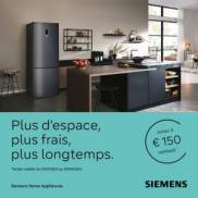Siemens Réfrigérateurs XXL: Jusqu'à 150€ cashback
