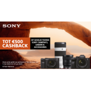Sony Camera/lens: Tot €500 cashback