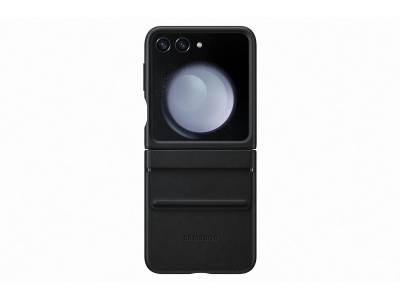 Galaxy Z Flip5 Flap Vegan Leather Case (Galaxy Z Flip5) Zwart