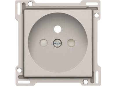Afwerkingsset voor stopcontact met penaarde en beschermingsafsluiters, inbouwdiepte 28,5 mm, light grey