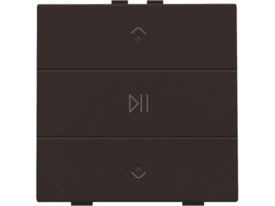 Enkelvoudige audiobediening met leds voor Niko Home Control, dark brown
