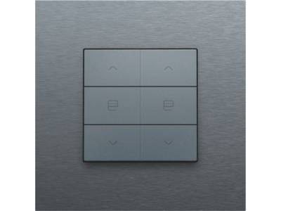 Dubbele motorsturingsbediening voor Niko Home Control, steel grey coated