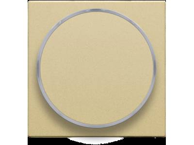 Afwerkingsset met doorschijnende ring zonder symbool voor drukknop 6 A met amberkleurige led met E10-lampvoet, gold coated