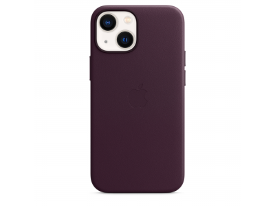 Coque en cuir avec MagSafe pour iPhone 13 mini - Cerise noire