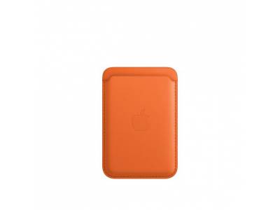 Leren kaarthouder met MagSafe voor iPhone Oranje