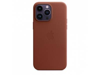 Étui en cuir avec MagSafe pour iPhone 14 Pro Max Umber