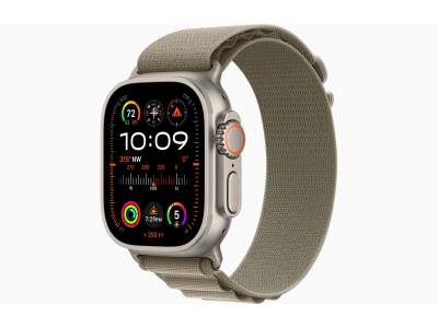 Apple Watch Ultra 2 GPS + Cellular, 49mm Titanium Case with Olive Alpine Loop - Small