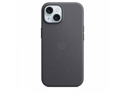 FineWoven hoesje met MagSafe voor iPhone 15 - Zwart