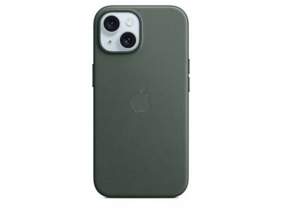 FineWoven hoesje met MagSafe voor iPhone 15 - Evergreen