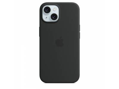 Siliconenhoesje met MagSafe voor iPhone 15 - Zwart