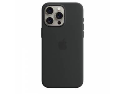 Siliconenhoesje met MagSafe voor iPhone 15 Pro Max - Zwart