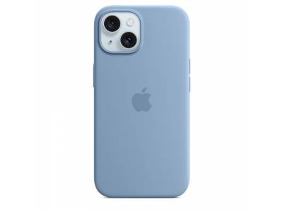 Siliconenhoesje met MagSafe voor iPhone 15 - Winterblauw