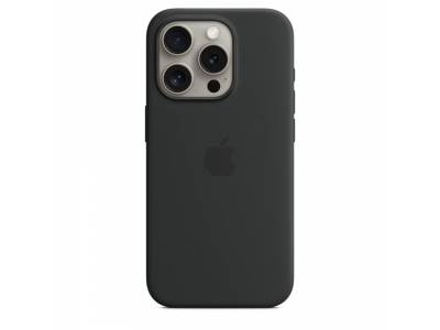 Siliconenhoesje met MagSafe voor iPhone 15 Pro - Zwart