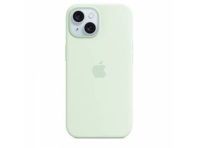 iPhone 15 Silicone Case with MagSafe - Soft Mint