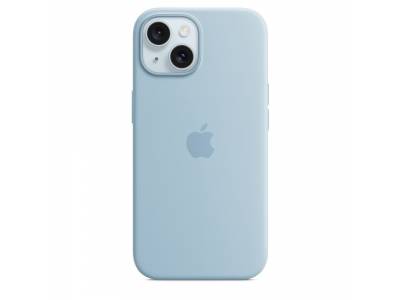 Siliconenhoesje met MagSafe voor iPhone 15 - Lichtblauw