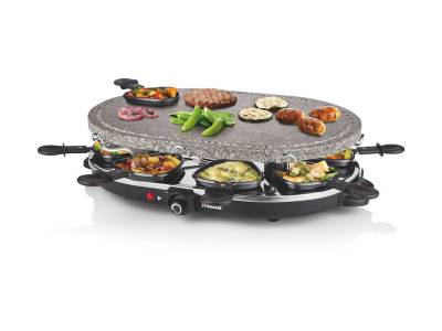 162720 Raclette 8 Oval Stone Grill Party