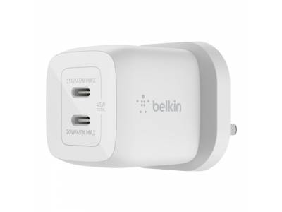 Belkin 45w usb-c charger gan pd pps blan
