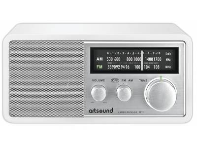 R11 audio radio en bois blanc