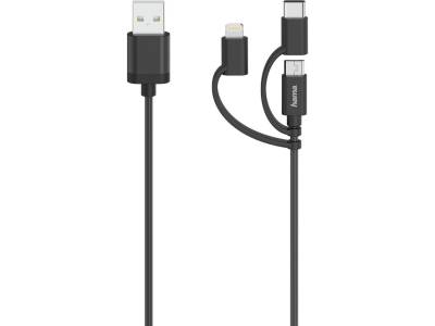 Micro-USB-Cable 3IN1 w/ Adapt To USB-C/Lightning 0.75m