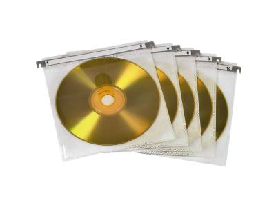 Pochettes de protection doubles pour CD/DVD, paquet de 50, Blanc