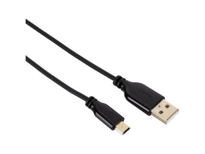 USB-2.0-aansluitkabel, A-connector - mini-B-connector (B5 pin), 0,75 m, zwart
