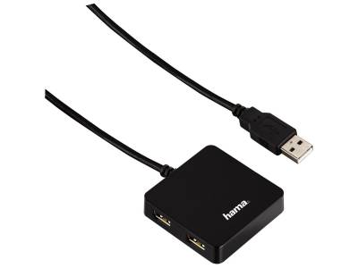 Hub USB 2.0, 1:4, alimenté par bus, Noir