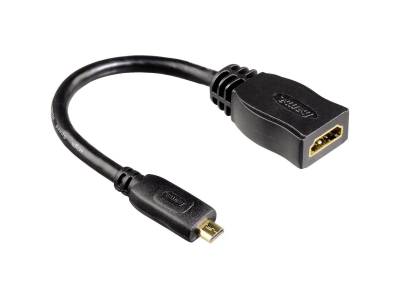 Adaptateur HDMI™, fiche mâle D (micro)-fiche femelle A, Ethernet, plaqué or