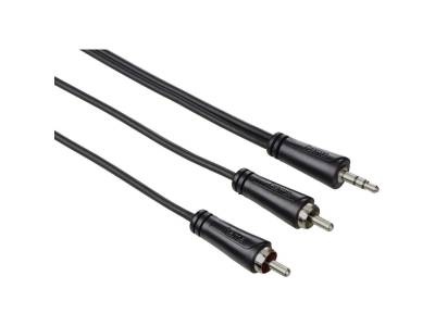Câble audio, jack mâle 3,5mm - 2 RCA mâles, stéréo, 5m, Noir